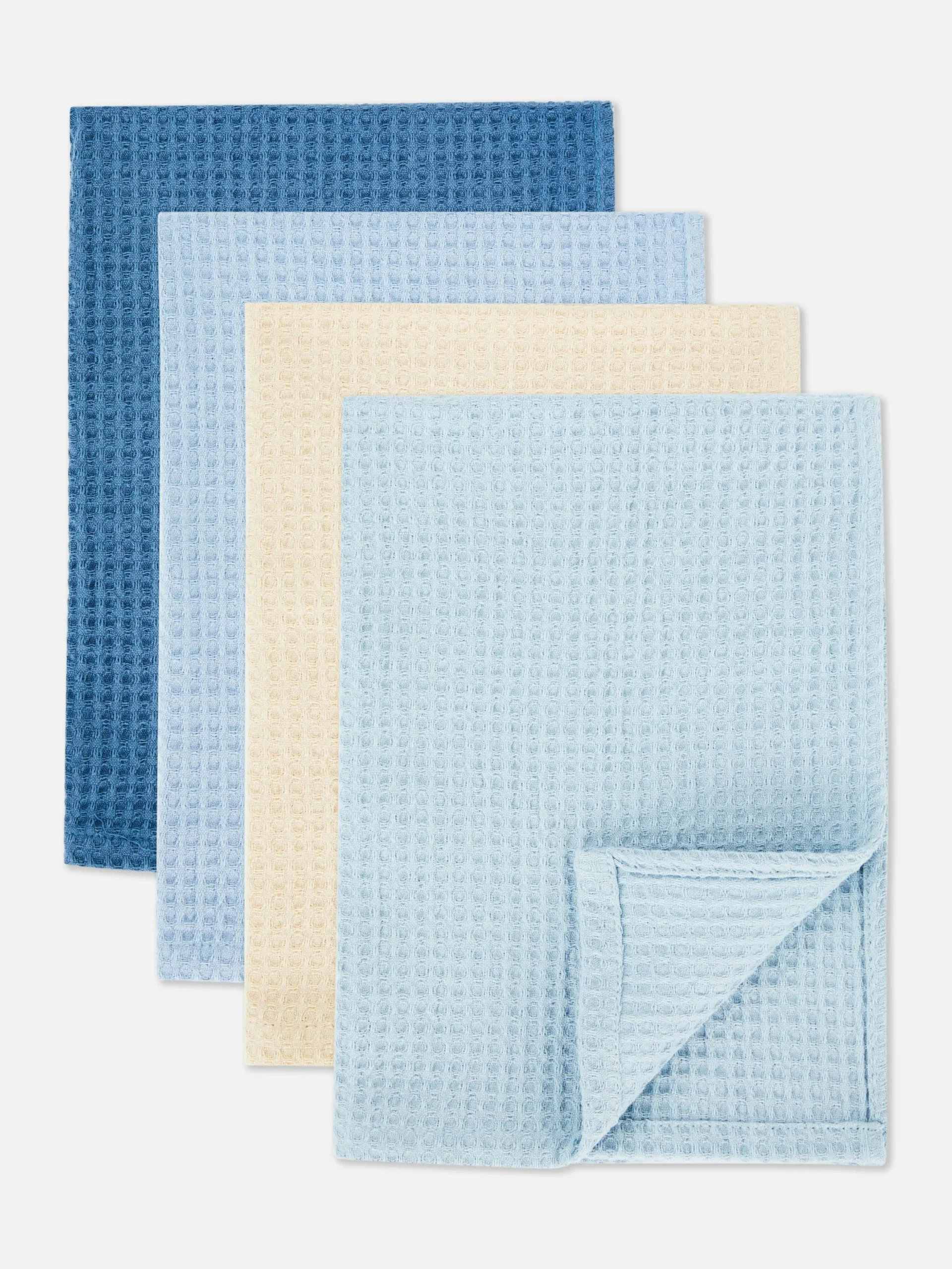 Art De La Table|Primark Lot De 4 Torchons Gaufrés Bleu