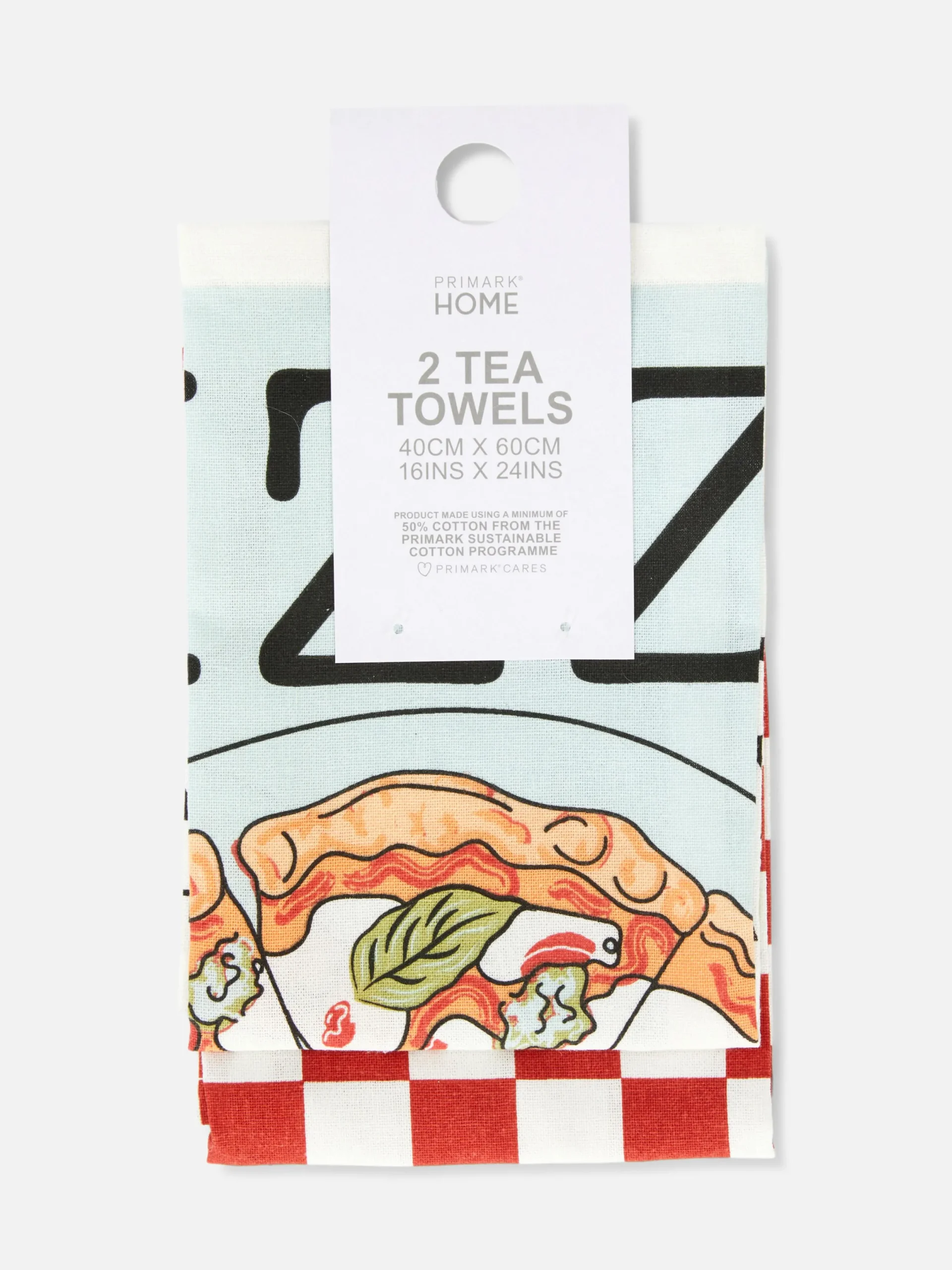 Art De La Table|Primark Lot De 2 Torchons Imprimés Rouge