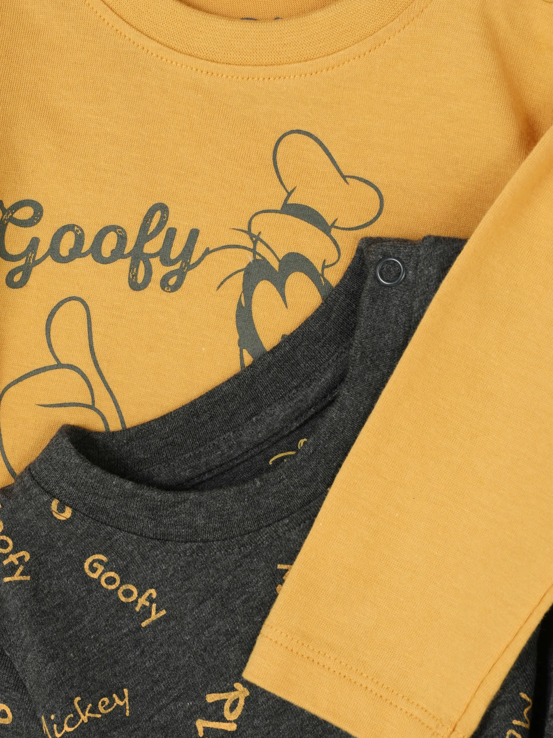 Hauts Et T-Shirts|Primark Lot De 2 T-shirts Graphiques Disney Dingo Jaune moutarde