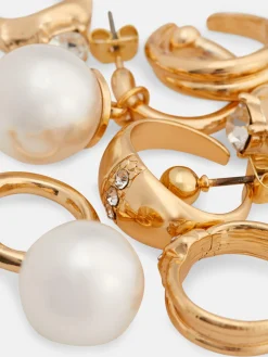 Bijoux|Primark Lot De 6 clous Et Boucles D'oreilles à Clip En Strass Jaune