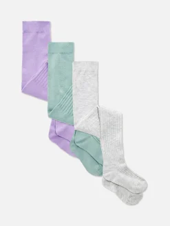 Chaussettes Et Collants|Primark Lot De 3 collants Côtelés Variés Lilas