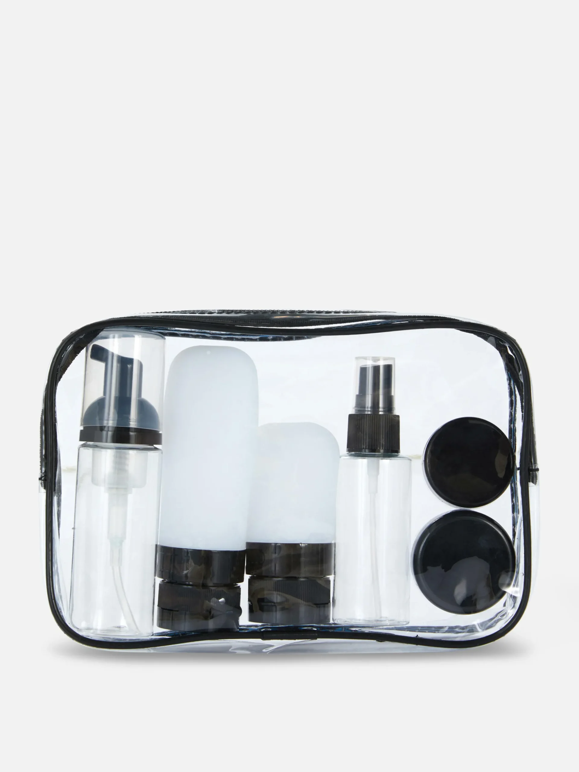 Accessoires De Soins|Accessoires Voyages|Primark Lot De Flacons De Cosmétiques De Voyage Pour Homme Noir