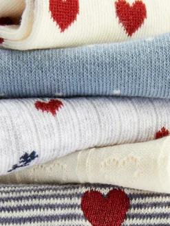 Chaussettes|Primark Lot De 5 paires De Chaussettes à Motif Cœur Bleu marine