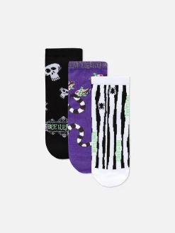 Beetlejuice|Tout Halloween|Primark Lot De 3 paires De Chaussettes Basses Beetlejuice Violet