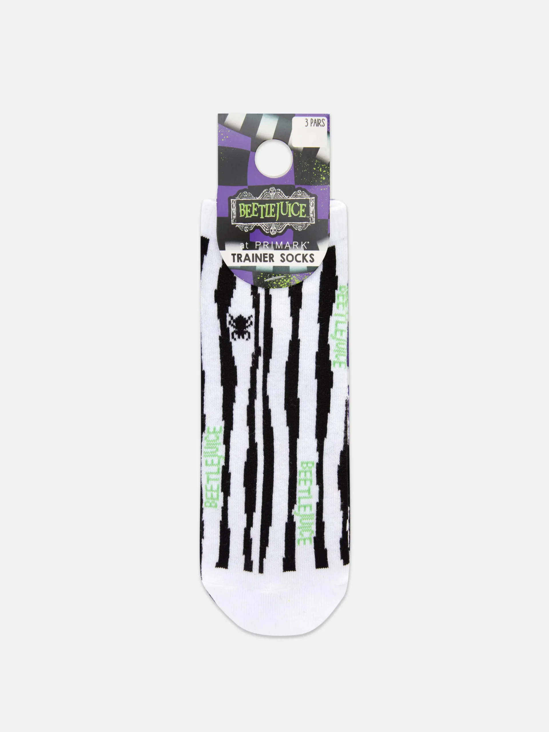 Beetlejuice|Tout Halloween|Primark Lot De 3 paires De Chaussettes Basses Beetlejuice Violet