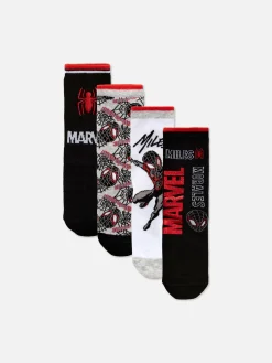 Chaussettes|Primark Lot De 4 paires De Socquettes Marvel Spider-Man Miles Morales Multicolore