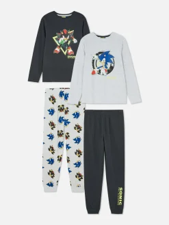 Pyjamas Et Vêtements De Nuit|Primark Lot De 2 pyjamas Sonic Le Hérisson Et Shadow Noir
