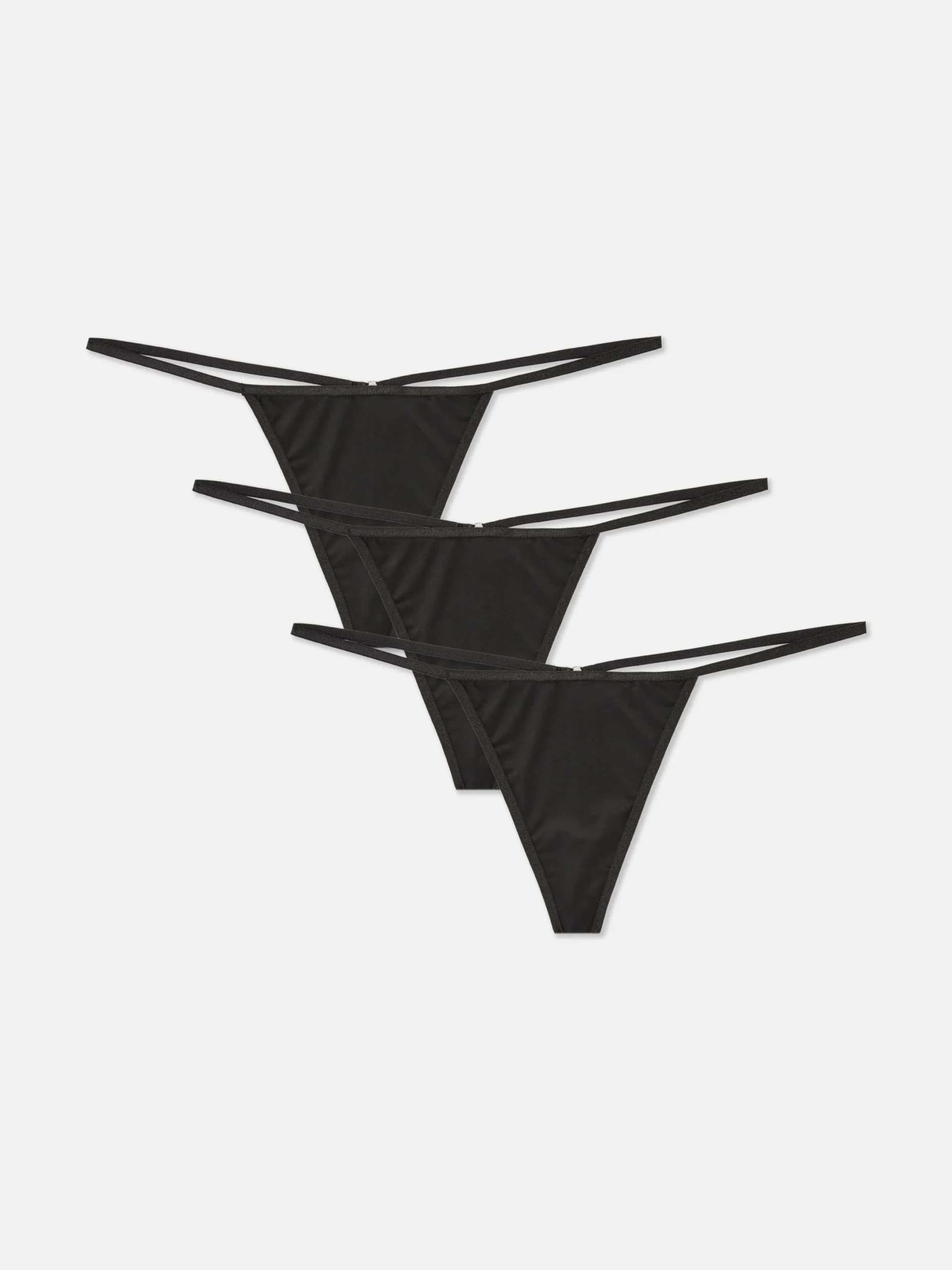 Culotte|Primark Lot De 3 strings Brillants Noir