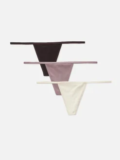 Culotte|Primark Lot De 3 strings En Coton Moka