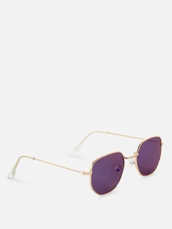 Lunettes De Soleil|Primark Lunettes De Soleil à Monture Hexagonale En Métal Bleu