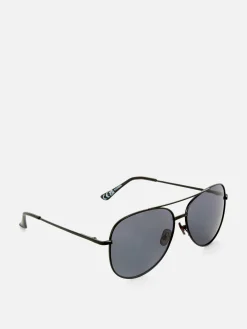 Lunettes De Soleil|Primark Lunettes De Soleil Teintées à Monture Métallique Noir