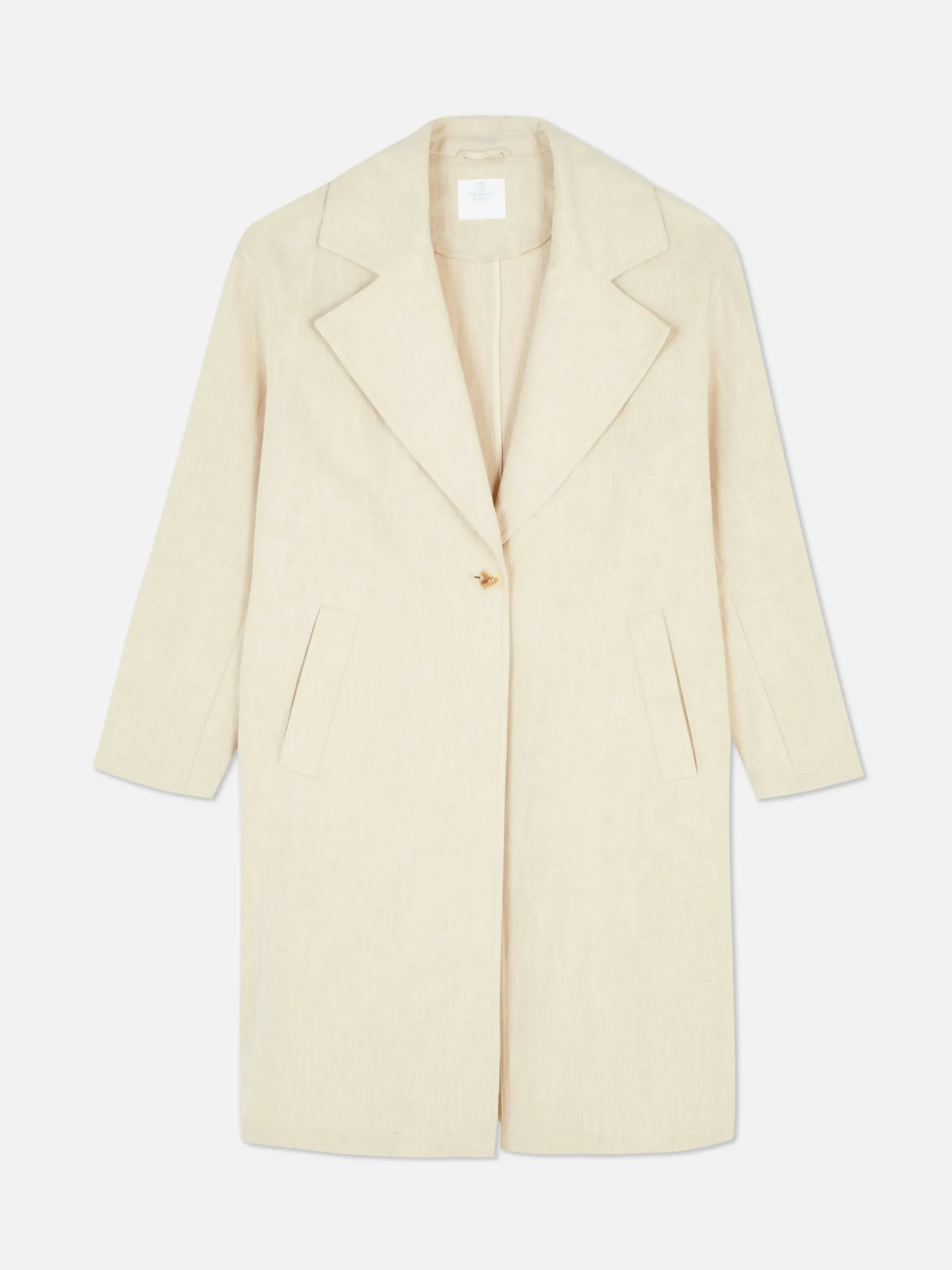 Manteaux Et Vestes|Primark Manteau à Boutonnage Simple Naturel