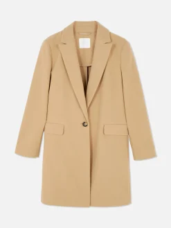 Manteaux Et Vestes|Primark Manteau à Boutonnage Simple Classique Camel