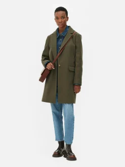 Manteaux Et Vestes|Primark Manteau à Boutonnage Simple Classique Kaki
