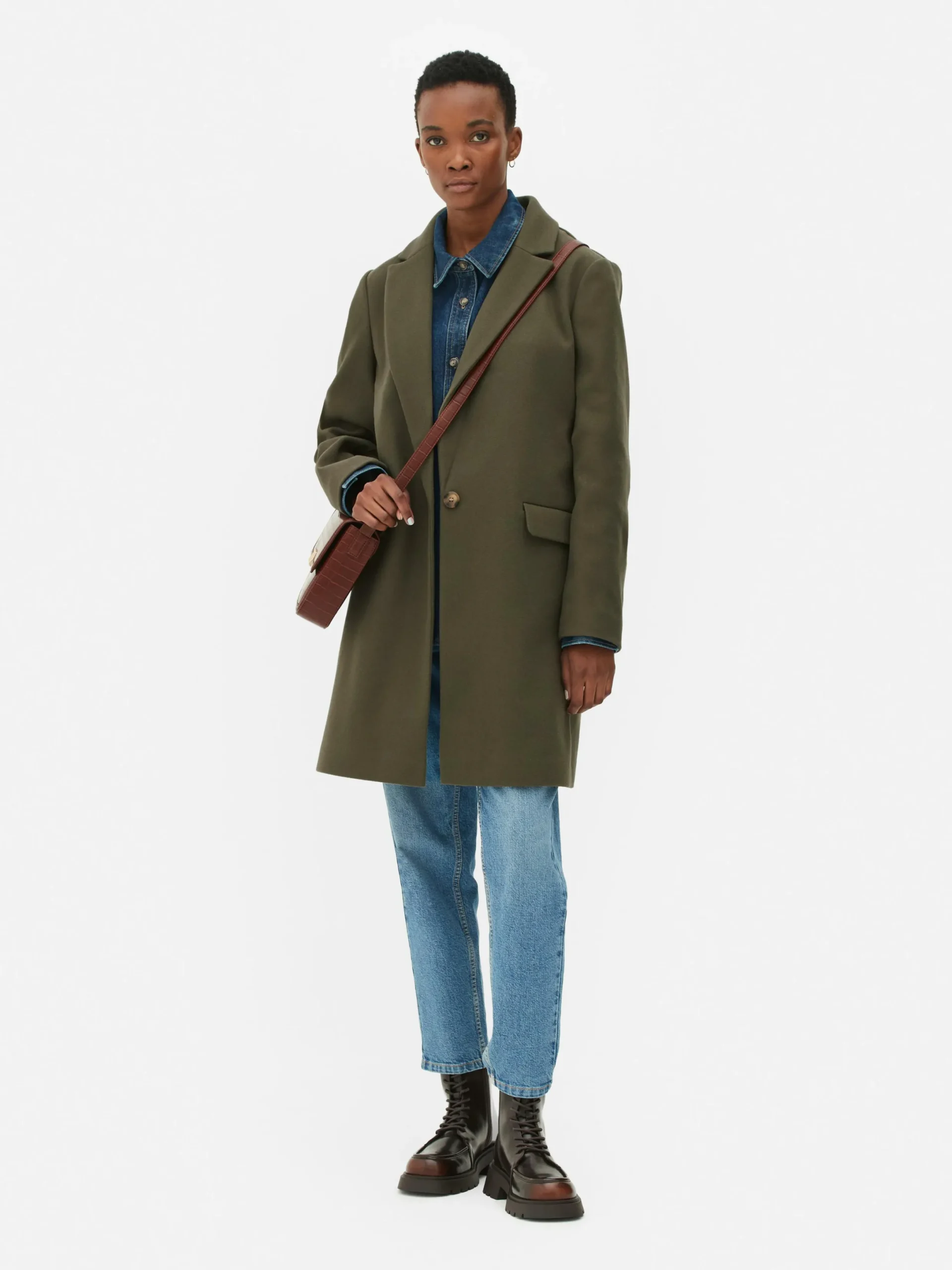 Manteaux Et Vestes|Primark Manteau à Boutonnage Simple Classique Kaki