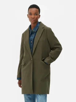 Manteaux Et Vestes|Primark Manteau à Boutonnage Simple Classique Kaki