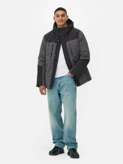 Manteaux Et Vestes|Primark Manteau Court Color Block Anthracite