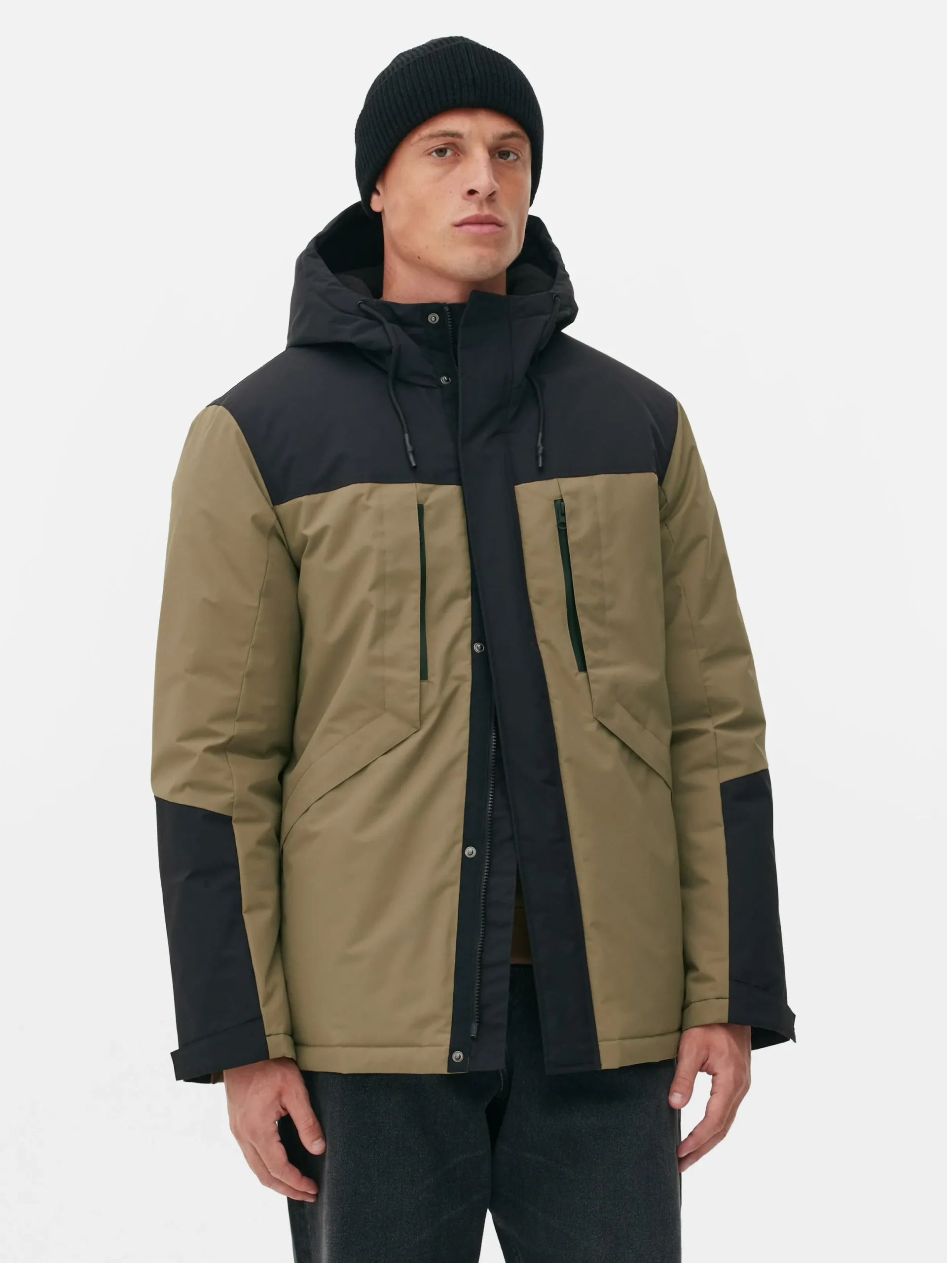 Manteaux Et Vestes|Primark Manteau Court Color Block Fauve