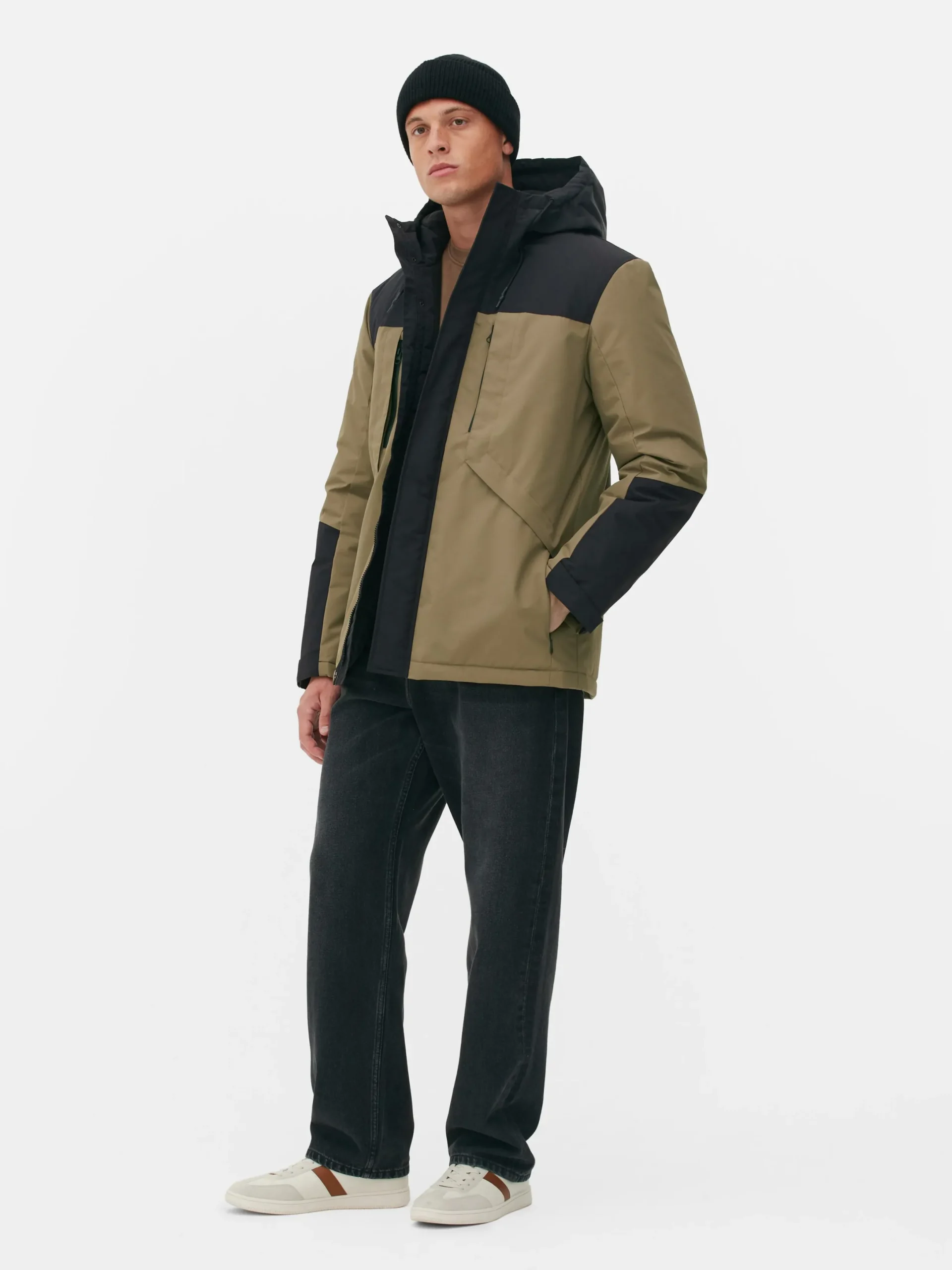 Manteaux Et Vestes|Primark Manteau Court Color Block Fauve