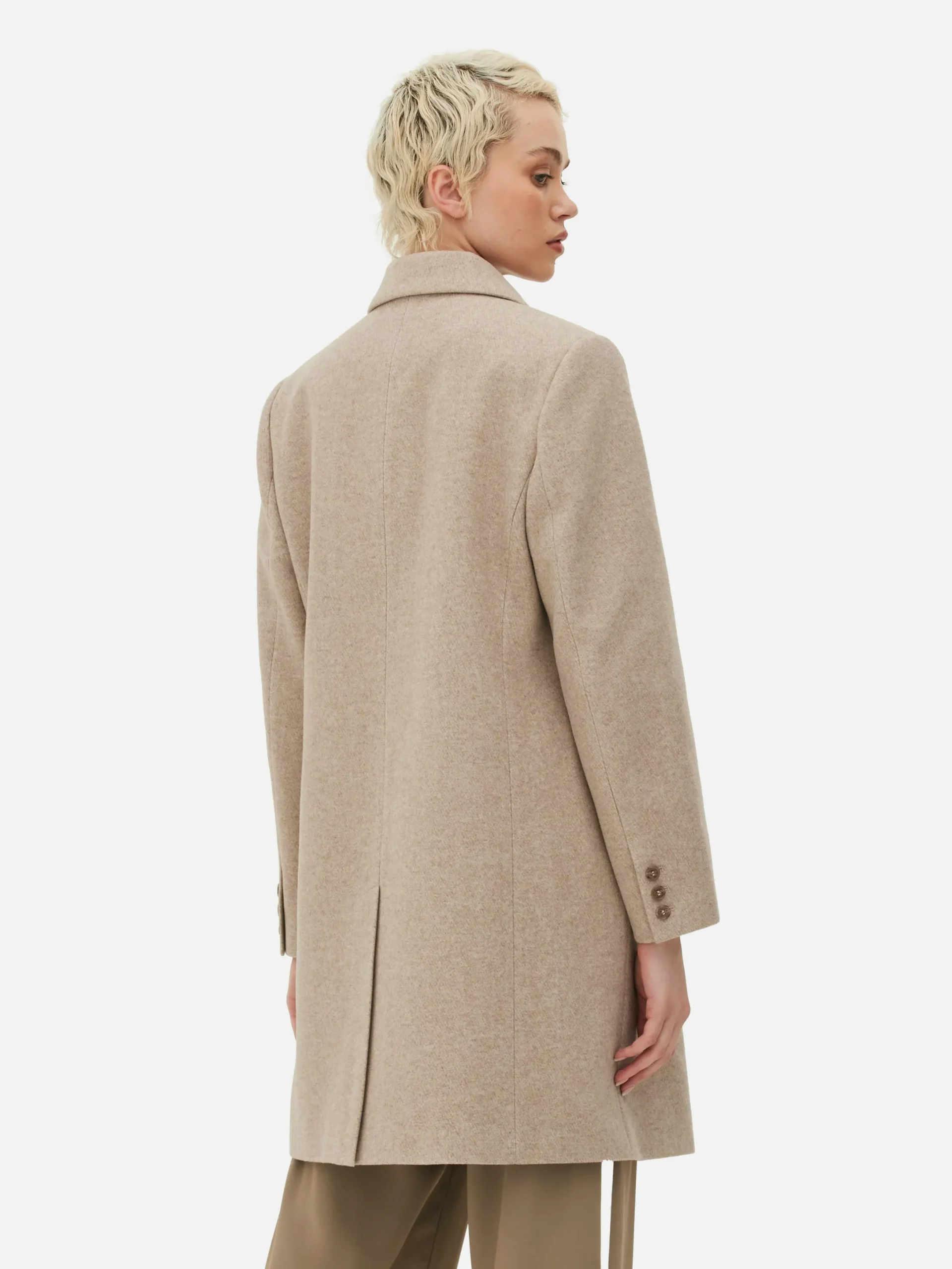 Manteaux Et Vestes|Primark Manteau Croisé En Sergé Écru