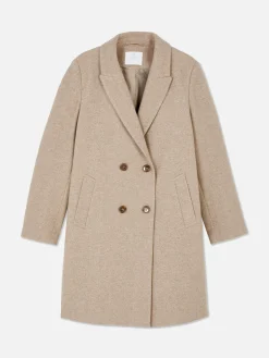 Manteaux Et Vestes|Primark Manteau Croisé En Sergé Écru