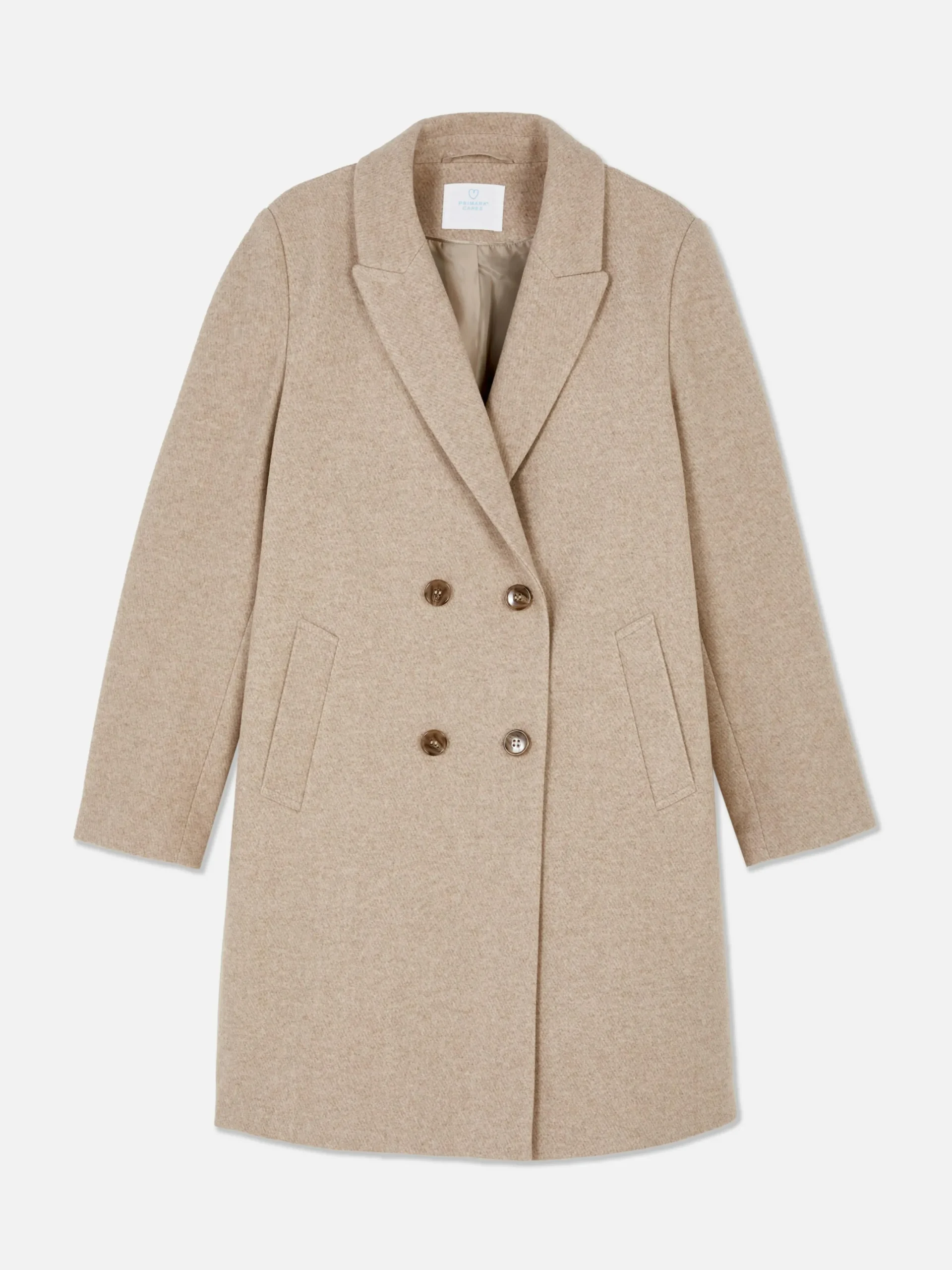 Manteaux Et Vestes|Primark Manteau Croisé En Sergé Écru