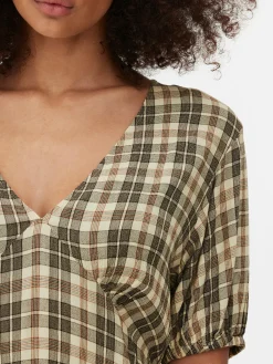 Robes|Primark Mini Robe à Carreaux Et Col En V Multicolore