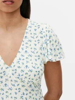 Robes|Primark Mini Robe à Manches Courtes Écru