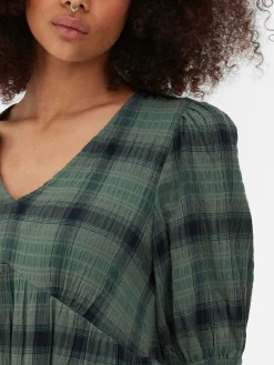 Robes|Primark Mini Robe Cintrée à Carreaux Vert