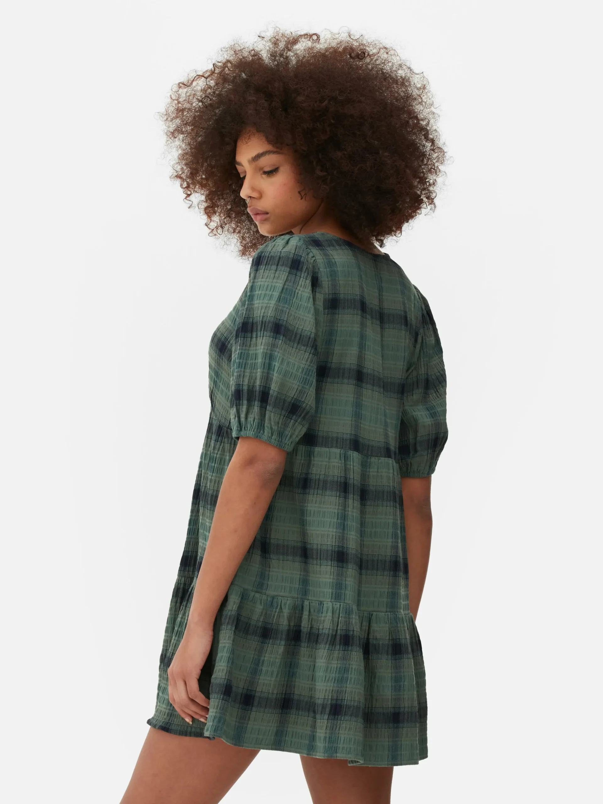 Robes|Primark Mini Robe Cintrée à Carreaux Vert