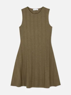 Robes|Primark Mini Robe Côtelée Sans Manches Kaki