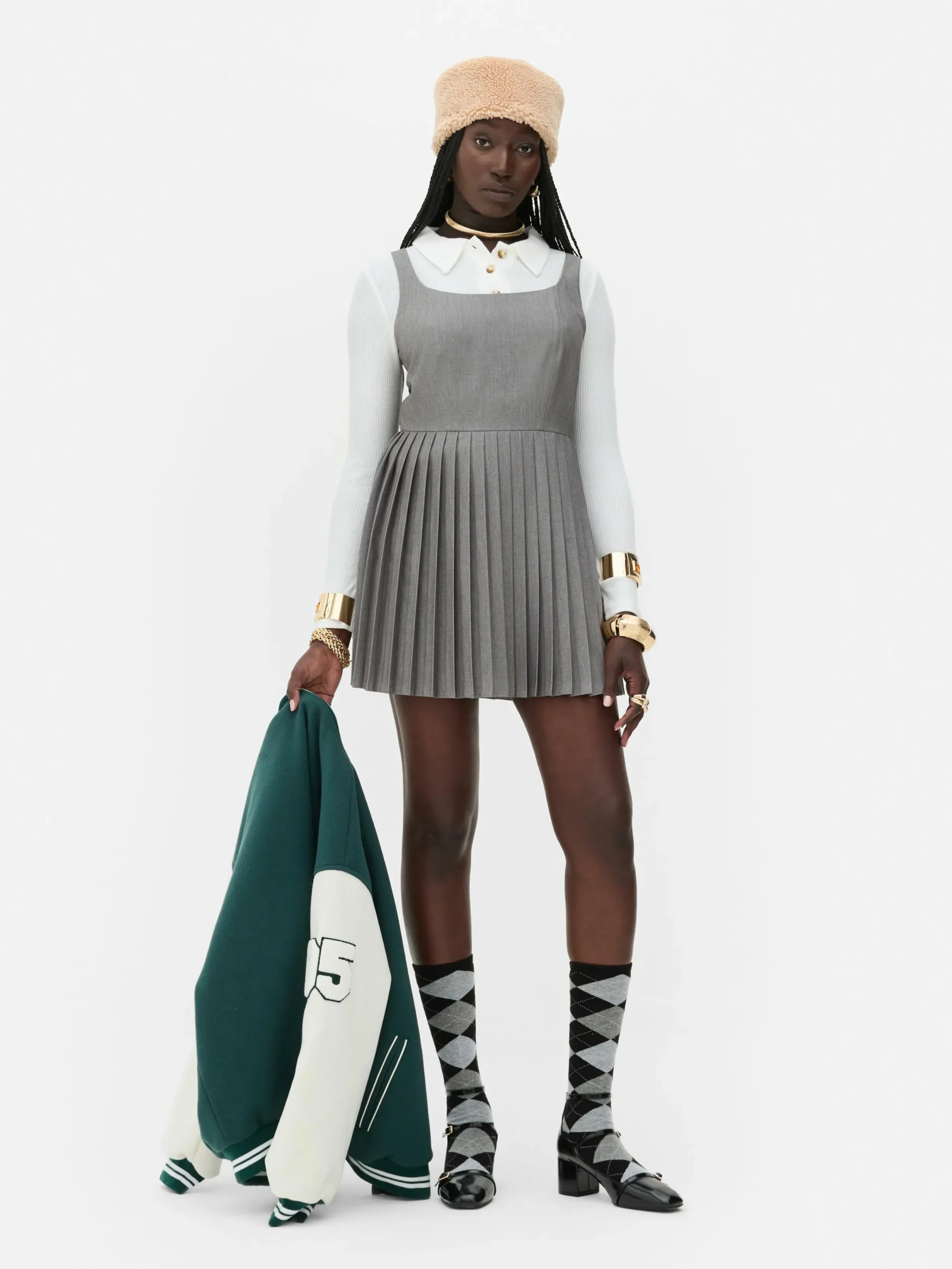 Robes|Primark Mini Robe Patineuse Plissée Rita Ora Gris