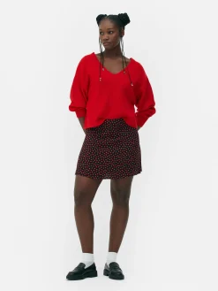 Jupes|Primark Mini-jupe à Zip Latéral Rouge foncé