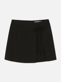 Jupes|Primark Mini-jupe Portefeuille à Nouer Sur Le Devant Noir