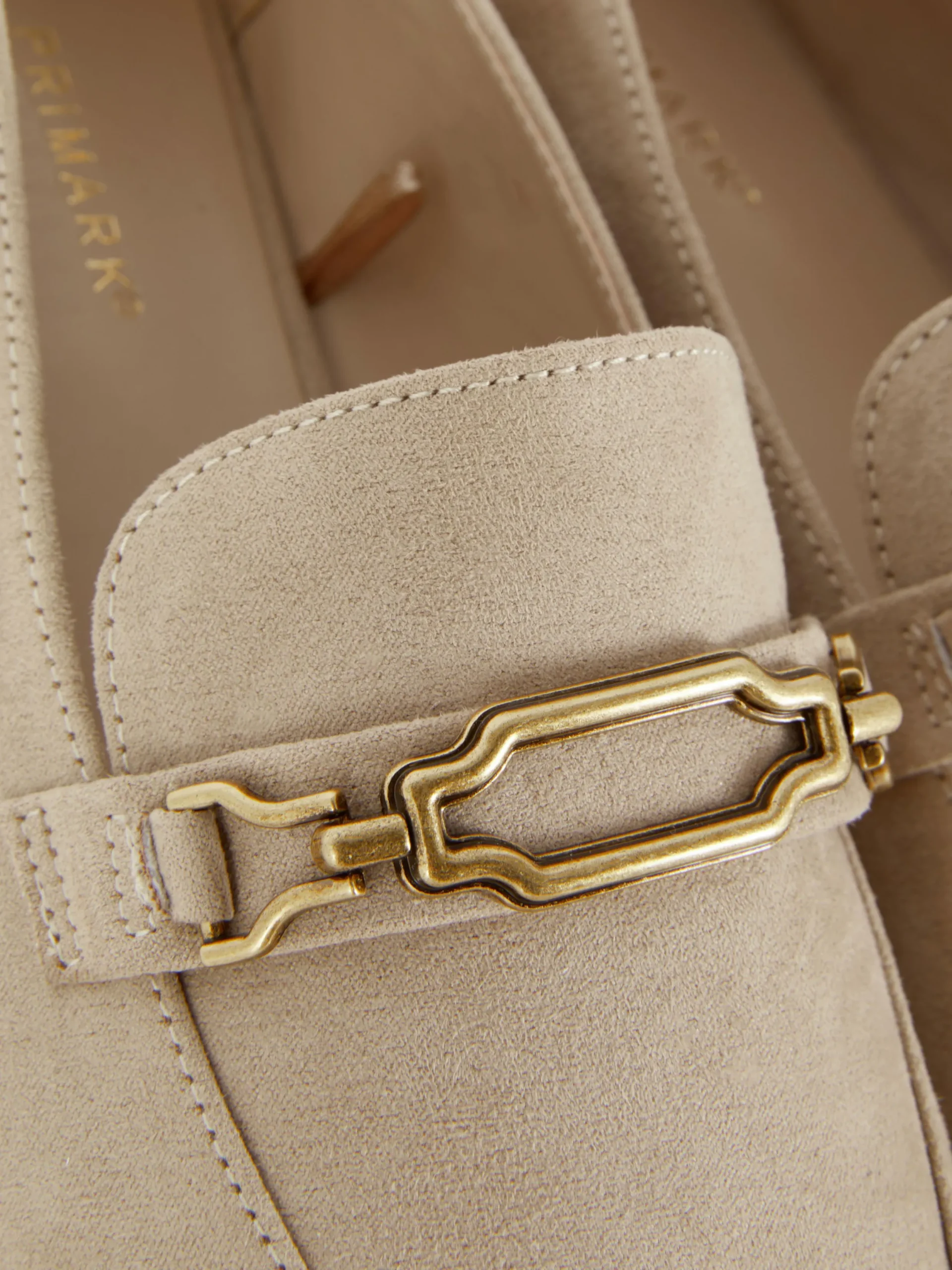 Ballerines|Primark Mocassins Avec Chaîne - Pointure Large Naturel