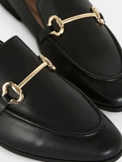 Ballerines|Primark Mocassins En Simili Cuir Avec Boucle Noir