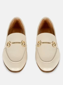 Ballerines|Primark Mocassins En Simili Cuir Avec Boucle Écru