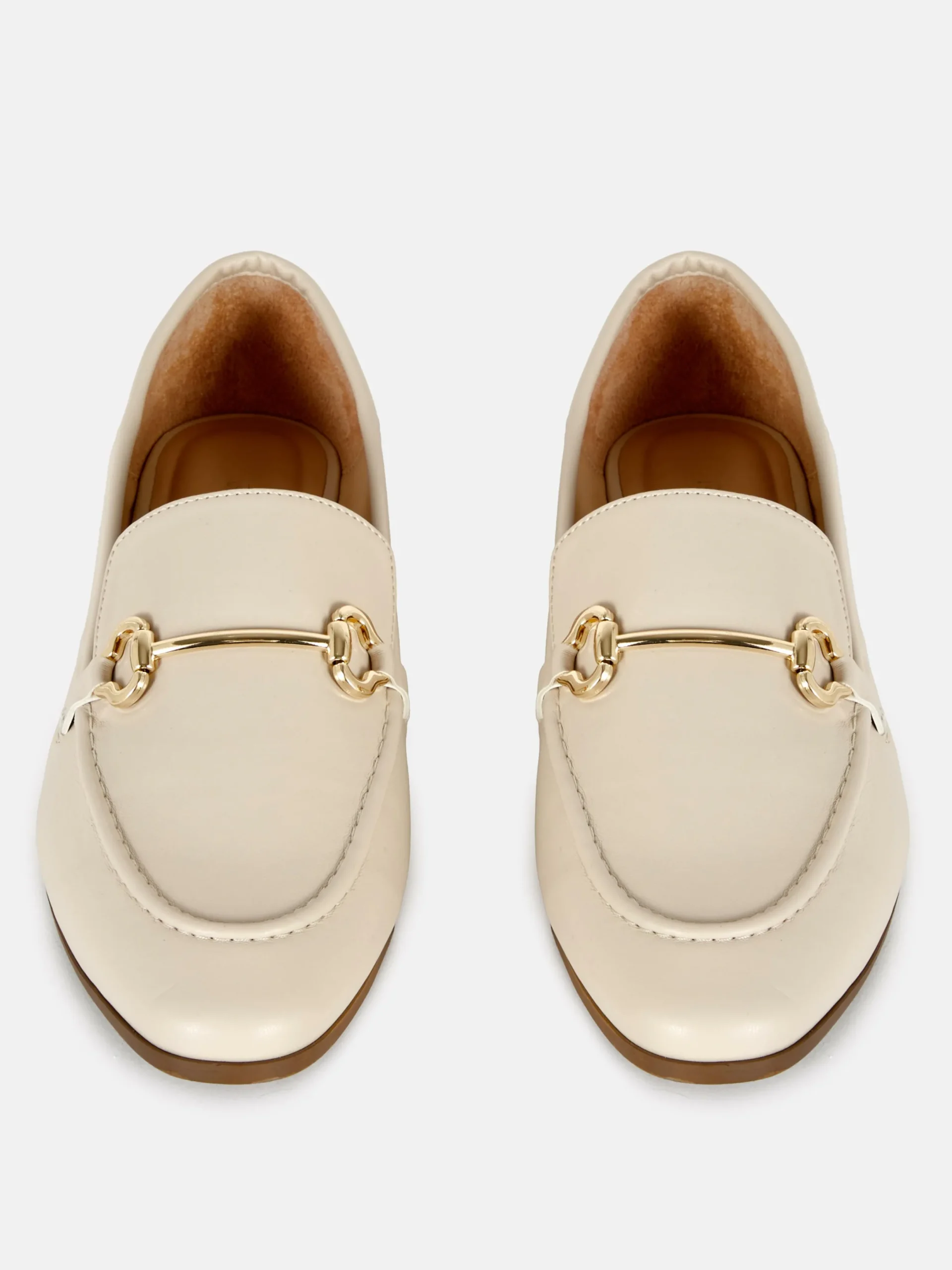 Ballerines|Primark Mocassins En Simili Cuir Avec Boucle Écru