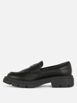 Ballerines|Primark Mocassins En Simili Cuir à Semelle épaisse Noir