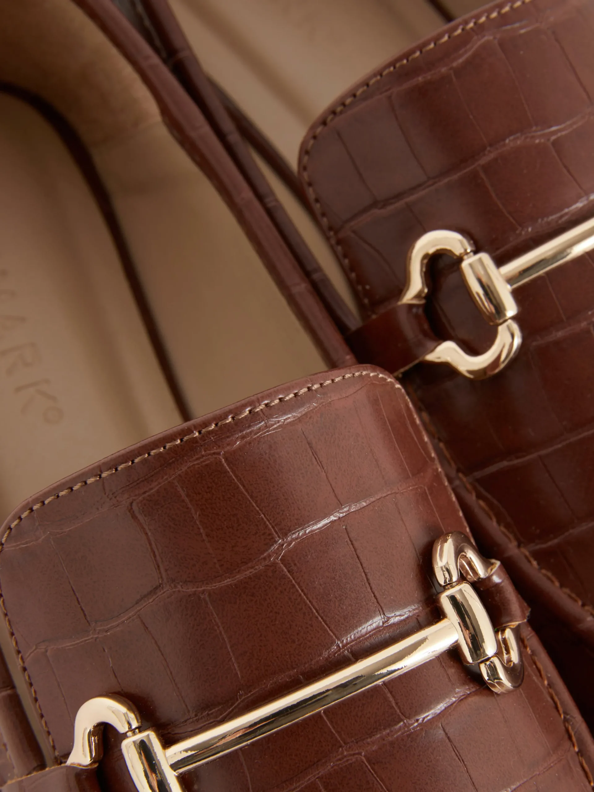 Ballerines|Primark Mocassins En Simili Cuir à Mors Marron