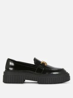 Ballerines|Primark Mocassins épais Avec Chaîne Noir