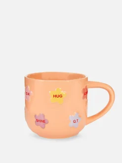 Tasses Et Mugs|Art De La Table|Primark Mug à Fleurs En Relief Pêche