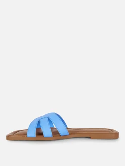 Sandales|Primark Mules à Lanières En Simili Cuir Bleu clair