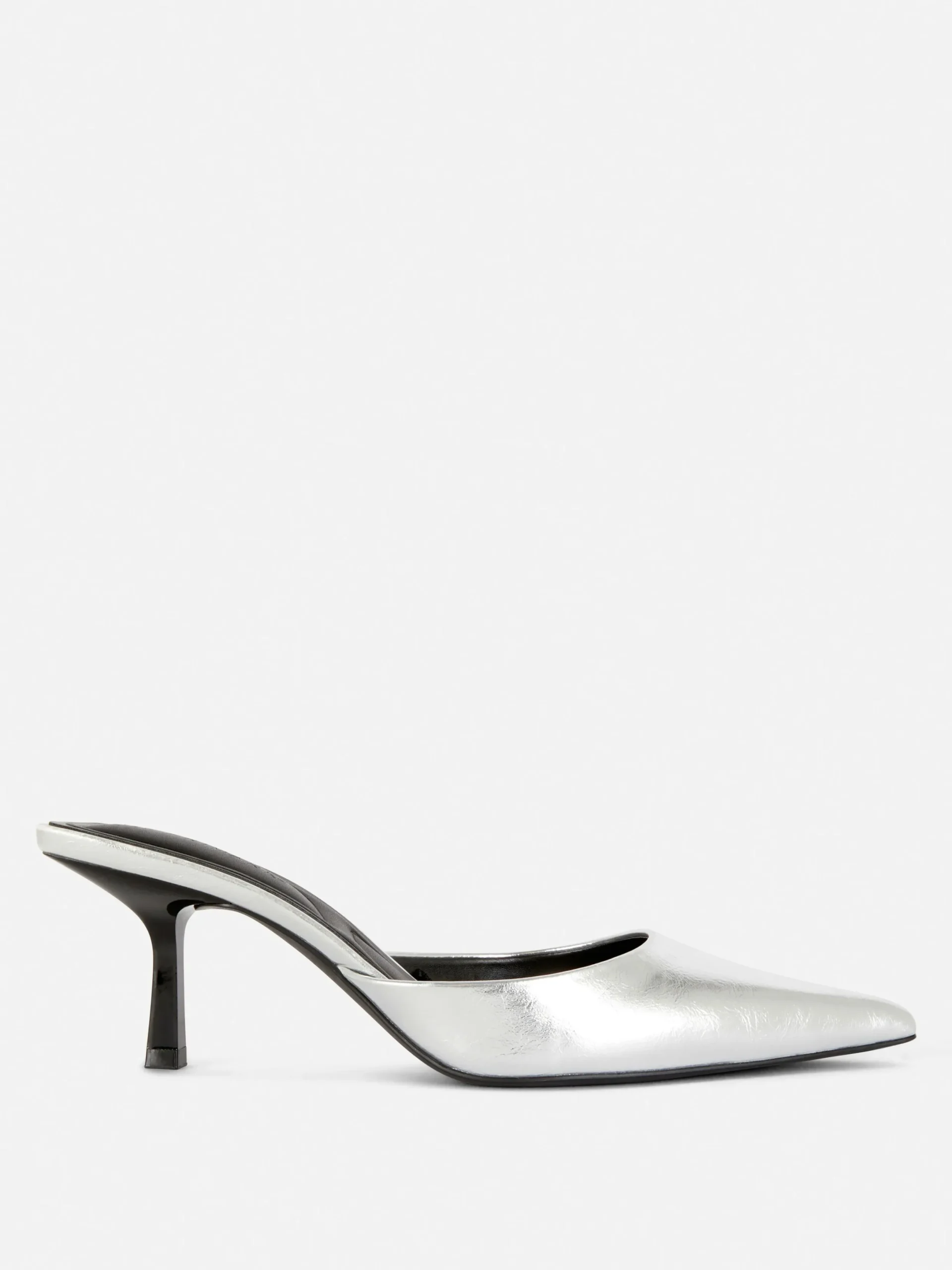 Vêtements Gothiques|Chaussures À Talons|Primark Mules à Talon Et Bout Pointu Argent