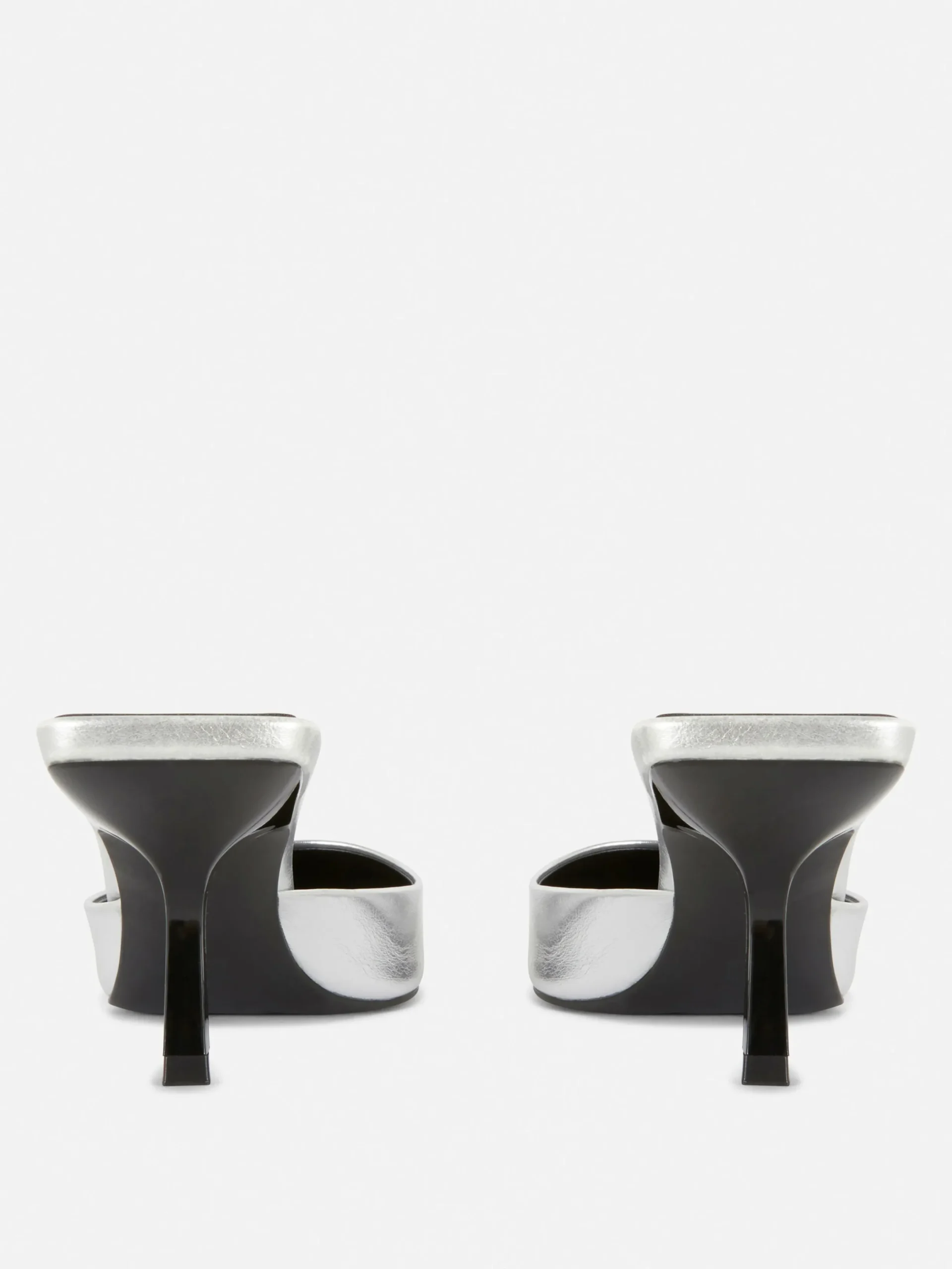 Vêtements Gothiques|Chaussures À Talons|Primark Mules à Talon Et Bout Pointu Argent