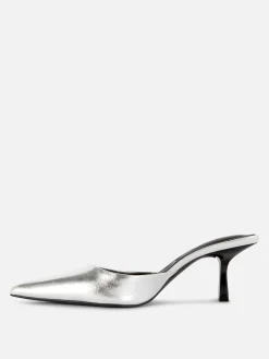 Vêtements Gothiques|Chaussures À Talons|Primark Mules à Talon Et Bout Pointu Argent