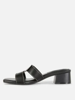 Chaussures À Talons|Primark Mules à Talons Avec Bride à Maillon Noir
