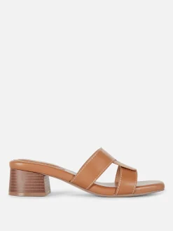 Chaussures À Talons|Primark Mules à Talons Avec Bride à Maillon Fauve