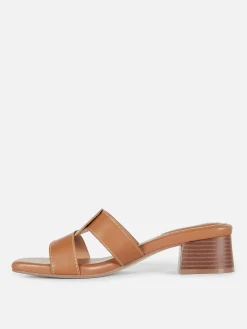 Chaussures À Talons|Primark Mules à Talons Avec Bride à Maillon Fauve