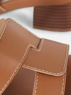 Chaussures À Talons|Primark Mules à Talons Avec Bride à Maillon Fauve